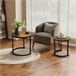 House Of Avana Round Coffee Table with Wood Grain Top