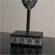 African Mask Wall Art - Hand Polyresin Black Painted Tribal Design