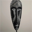 African Mask Wall Art - Hand Polyresin Black Painted Tribal Design