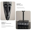 African Mask Wall Art - Hand Polyresin Black Painted Tribal Design