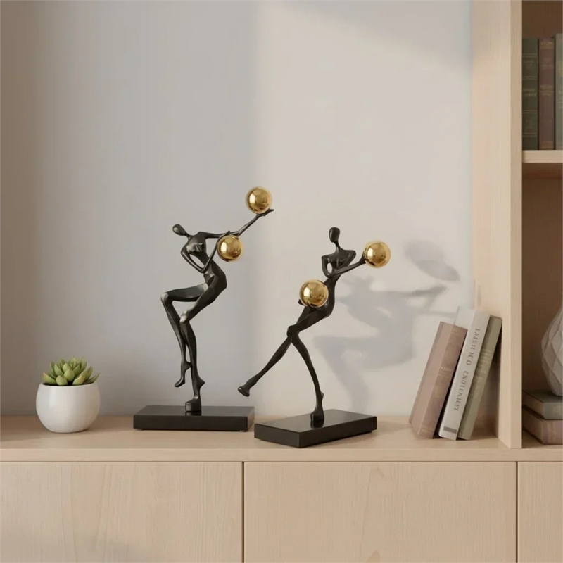 Metal Statue - Nordic Silver Acrobatic Figure