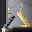 Abstract Figurine - Polyresin Golden Staircase Sculpture