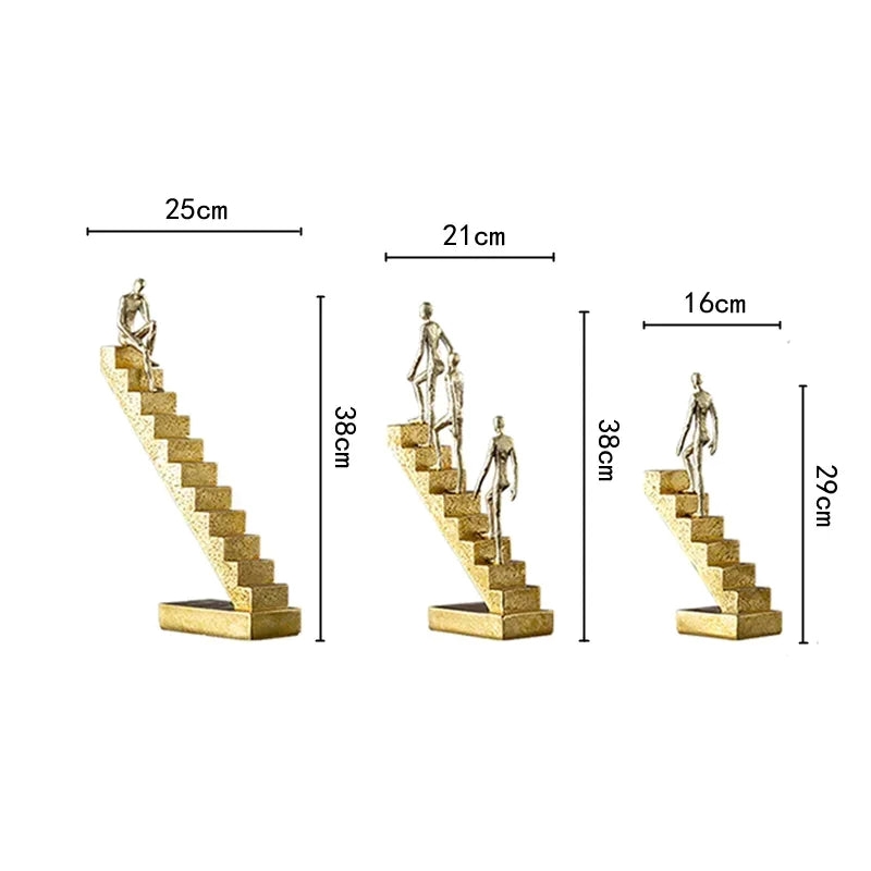 Abstract Figurine - Golden Staircase Sculpture