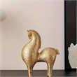 Modern Golden Polyresin Horse Figurine - Abstract Nordic Design
