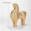 Modern Golden Polyresin Horse Figurine - Abstract Nordic Design