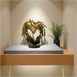 Metal Statue - Double Silver Horse Head Romantic Sculpture
