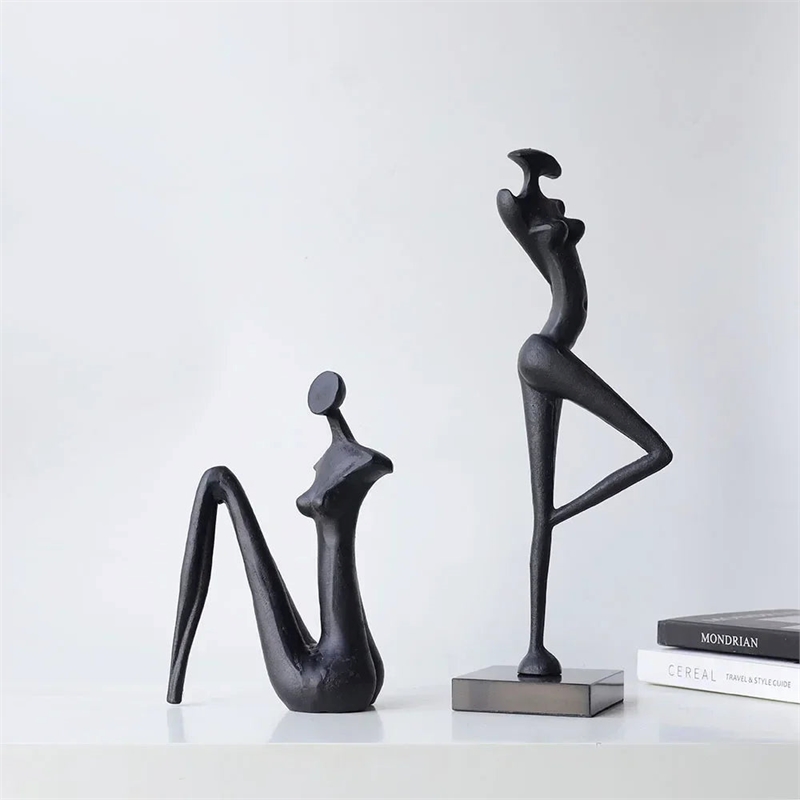 Abstract Metal Figurine - Black Female Sculpture