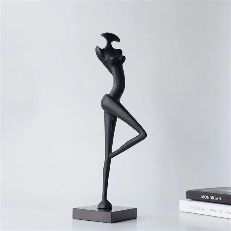 Abstract Metal Figurine - Black Female Sculpture