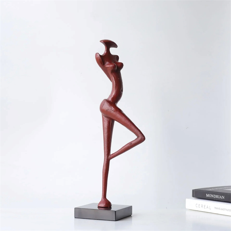 Abstract Metal Figurine - Black Female Sculpture
