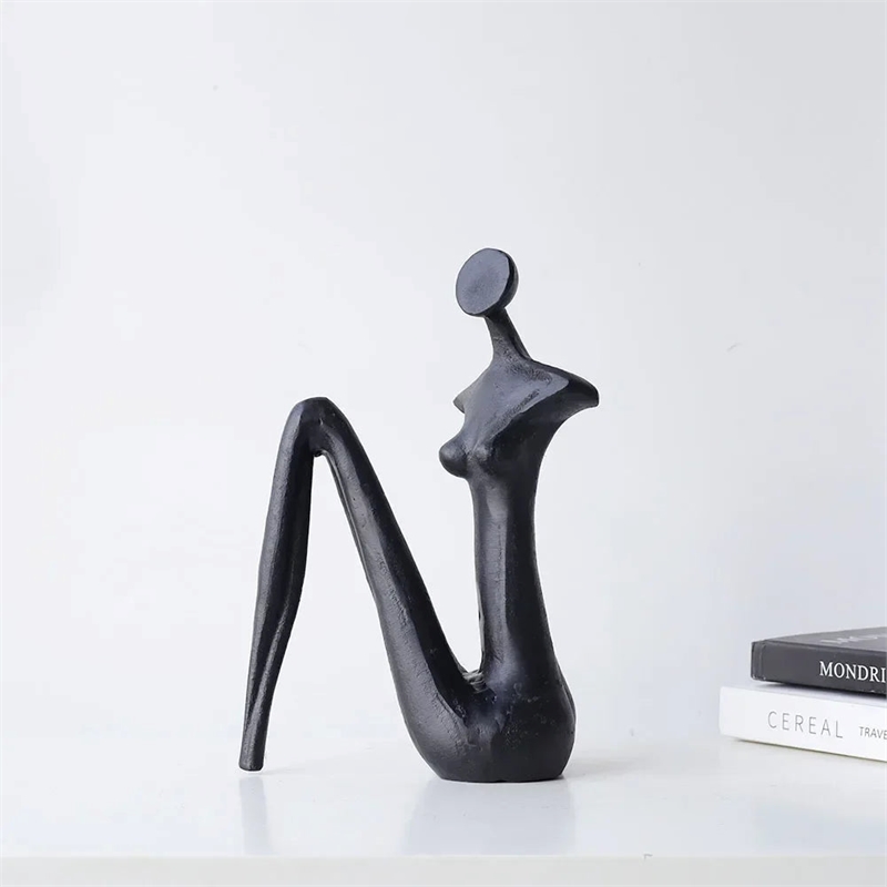 Abstract Metal Figurine - Black Female Sculpture