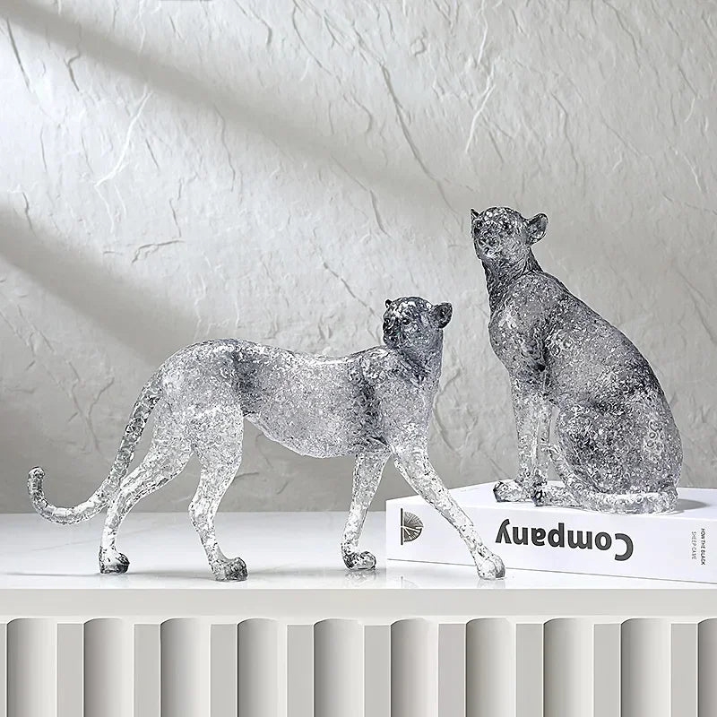 Animal Sculpture - Golden Leopard Ornament