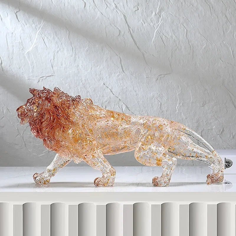 Animal Sculpture - Golden Leopard Ornament