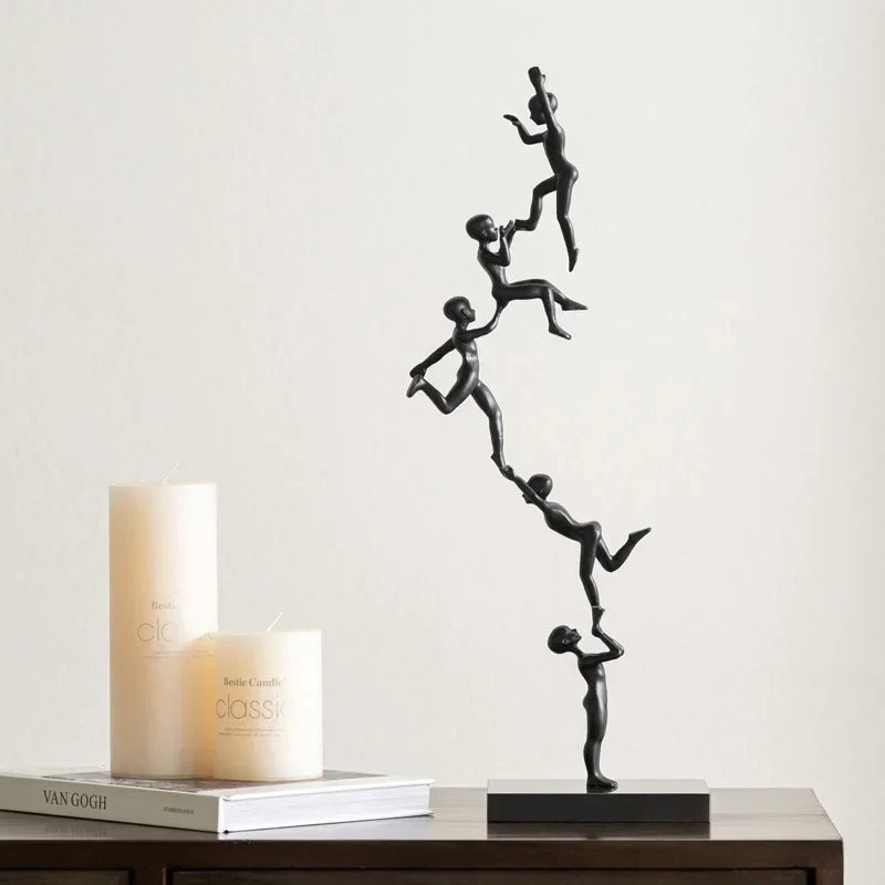 Abstract Sculpture - Acrobatic Figurine Gold Finish