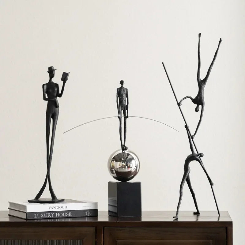 Abstract Sculpture - Acrobatic Figurine Gold Finish