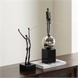 Abstract Black Sculpture - Acrobatic Metal Figurine Gold Finish