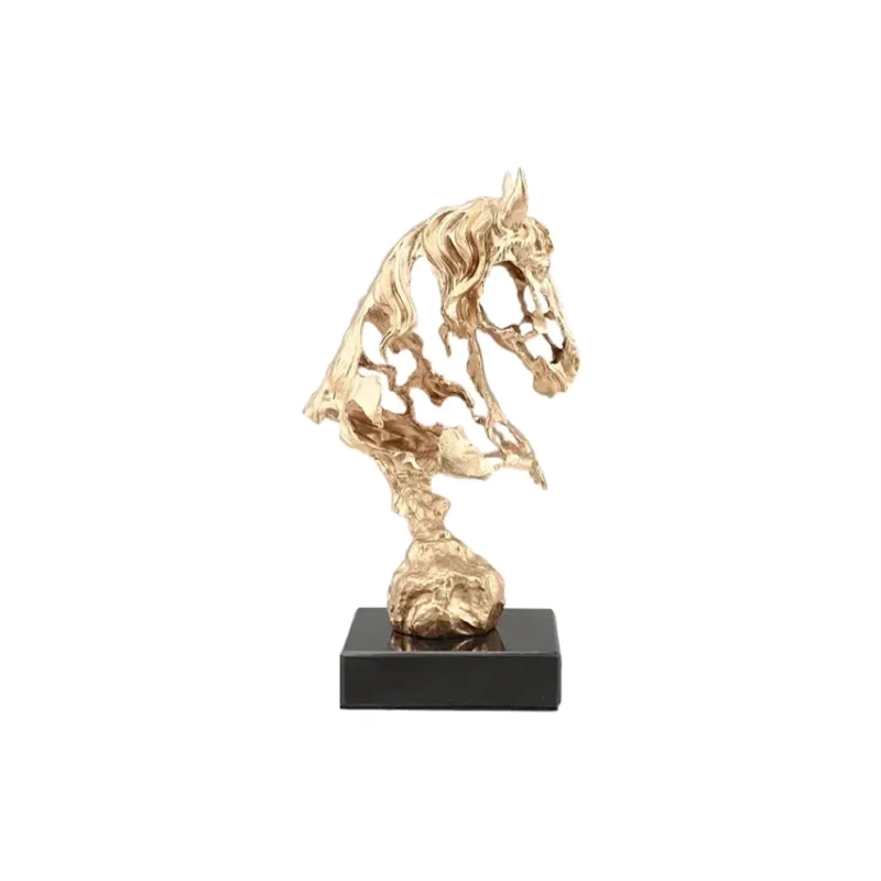 Abstract Hollow Horse Head Sculpture - Modern Metal Home Decor