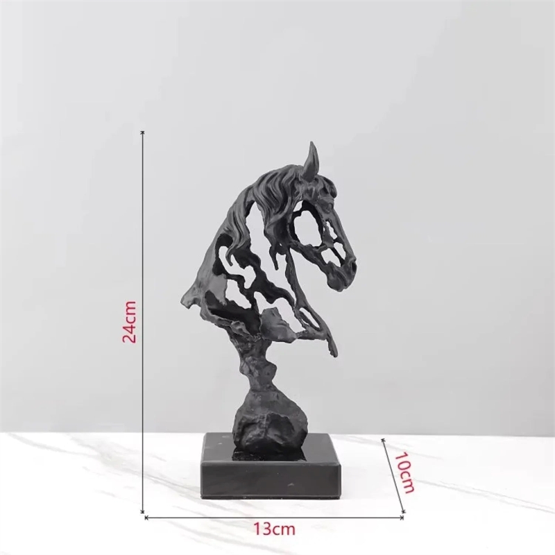 Abstract Hollow Horse Head Sculpture - Modern Metal Home Decor