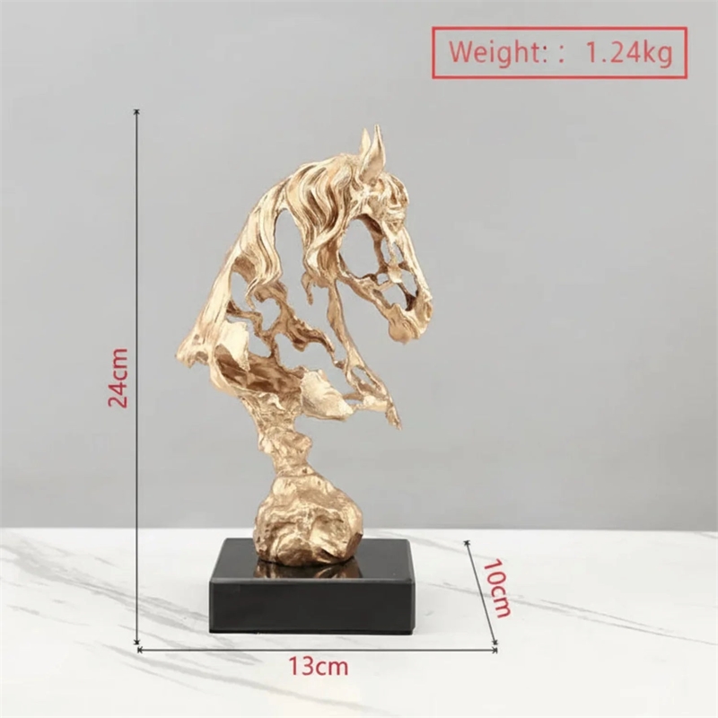Abstract Hollow Horse Head Sculpture - Modern Metal Home Decor