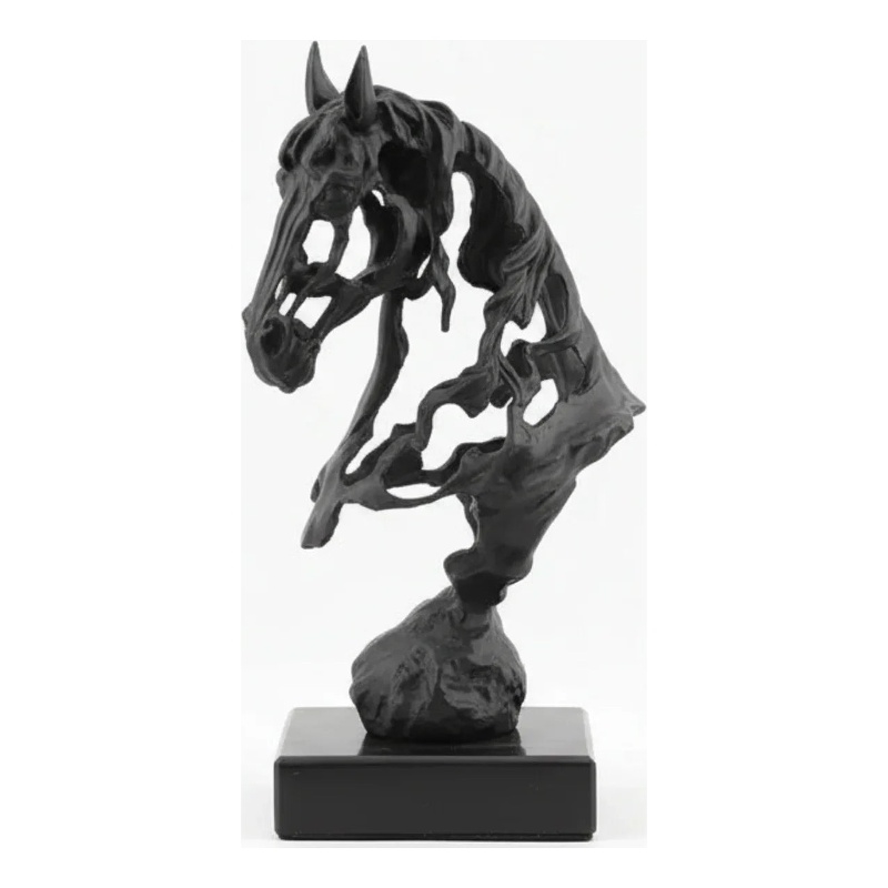 Abstract Hollow Horse Head Sculpture - Modern Metal Home Decor
