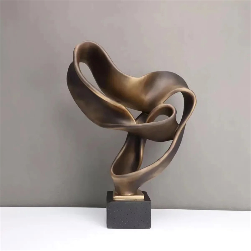 Modern Abstract Ribbon Sculpture - Luxury Home Decor Ornament