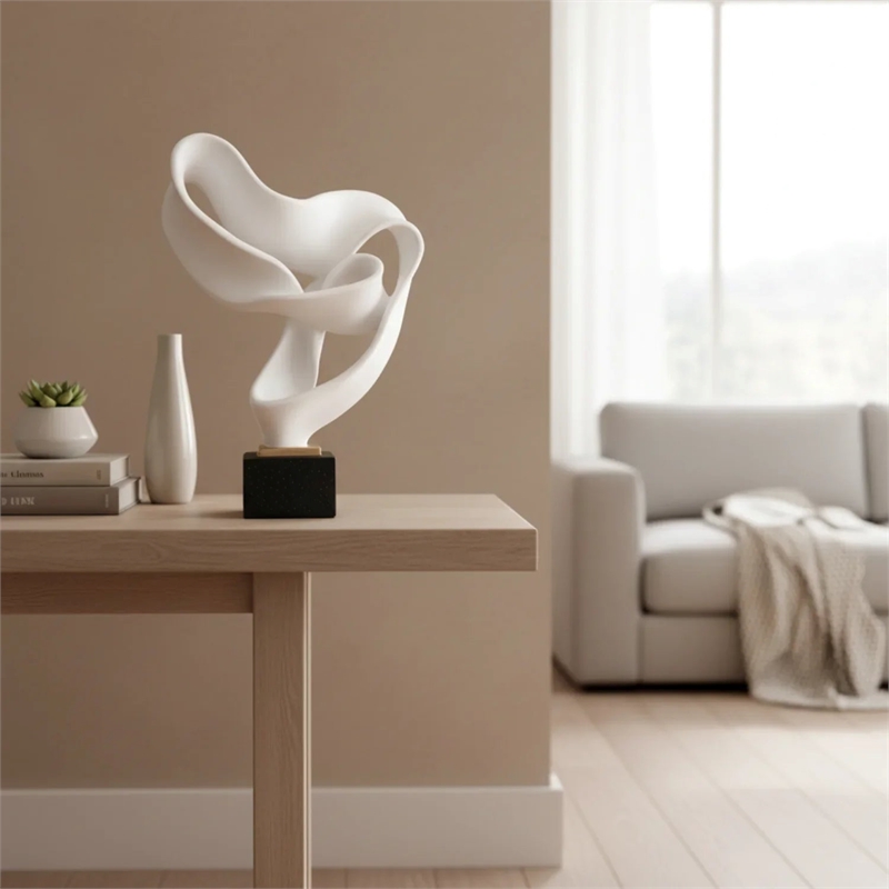 Modern Abstract Ribbon Sculpture - Luxury Home Decor Ornament