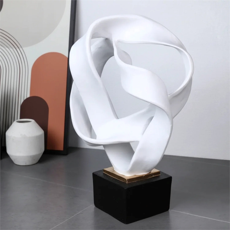 Modern Abstract Ribbon Sculpture - Luxury Home Decor Ornament