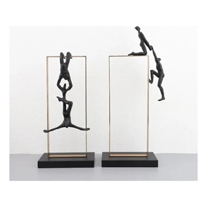 Retro Figure Ornament - Simple Metal Frame Gold