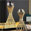 Golden Desk Statue - Geometric Crystal Ball