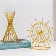 Golden Desk Statue - Geometric Crystal Ball