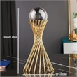 Golden Desk Statue - Geometric Crystal Ball