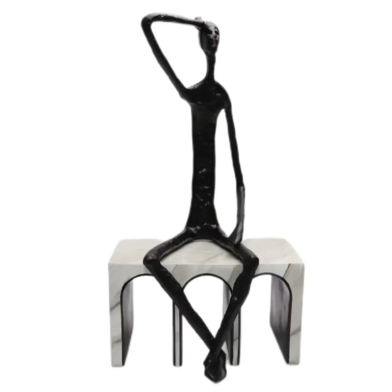 Modern Black Figure - Abstract Iron Sculpture