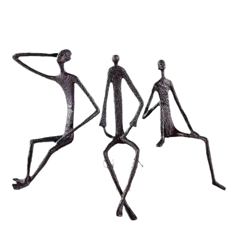 Modern Black Figure - Abstract Iron Sculpture