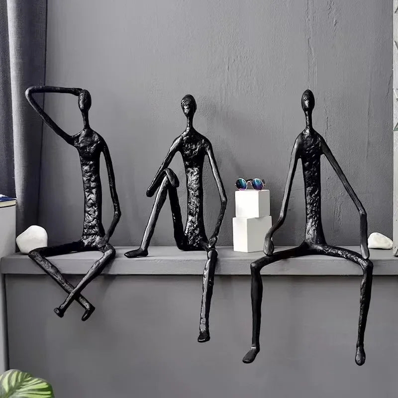 Modern Black Figure - Abstract Iron Sculpture