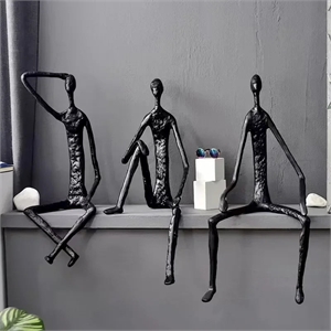 Modern Black Figure - Abstract Iron Sculpture