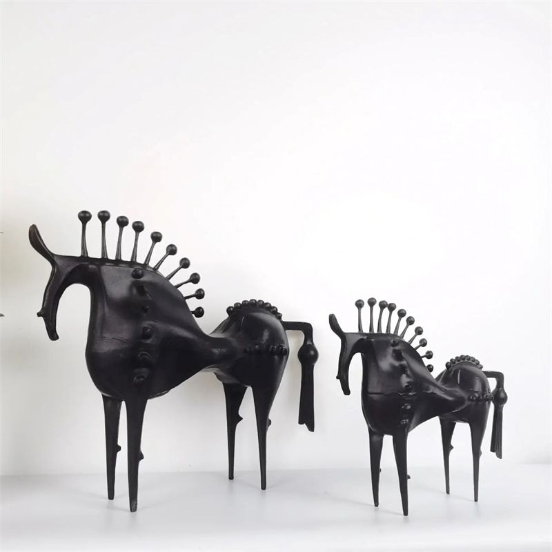 Abstract Horse Figurine - Modern Metallic Finish