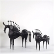 Abstract Black Horse Figurine - Modern Iron Metallic Finish
