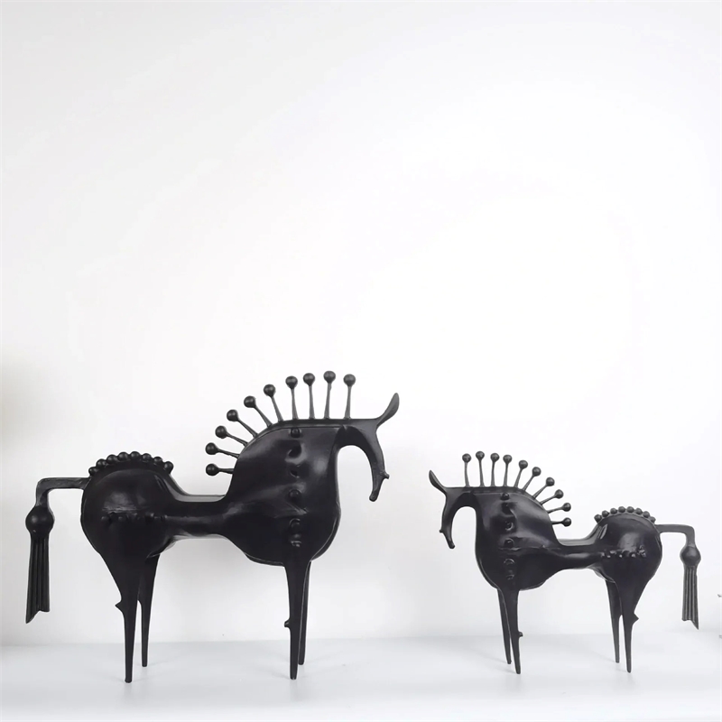 Abstract Horse Figurine - Modern Metallic Finish
