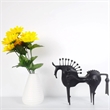 Abstract Black Horse Figurine - Modern Iron Metallic Finish