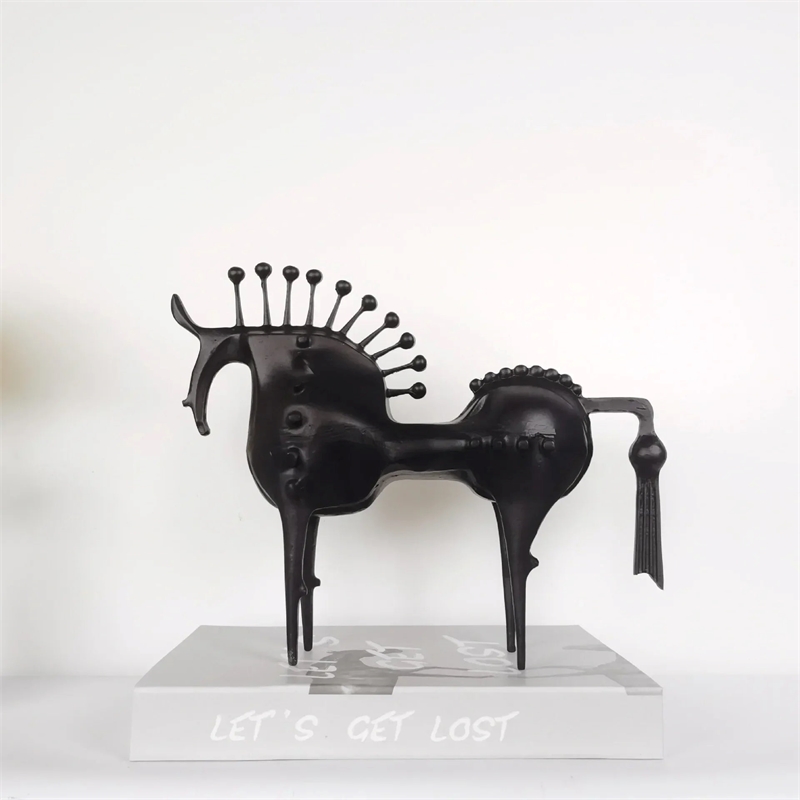 Abstract Horse Figurine - Modern Metallic Finish