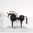 Abstract Black Horse Figurine - Modern Iron Metallic Finish