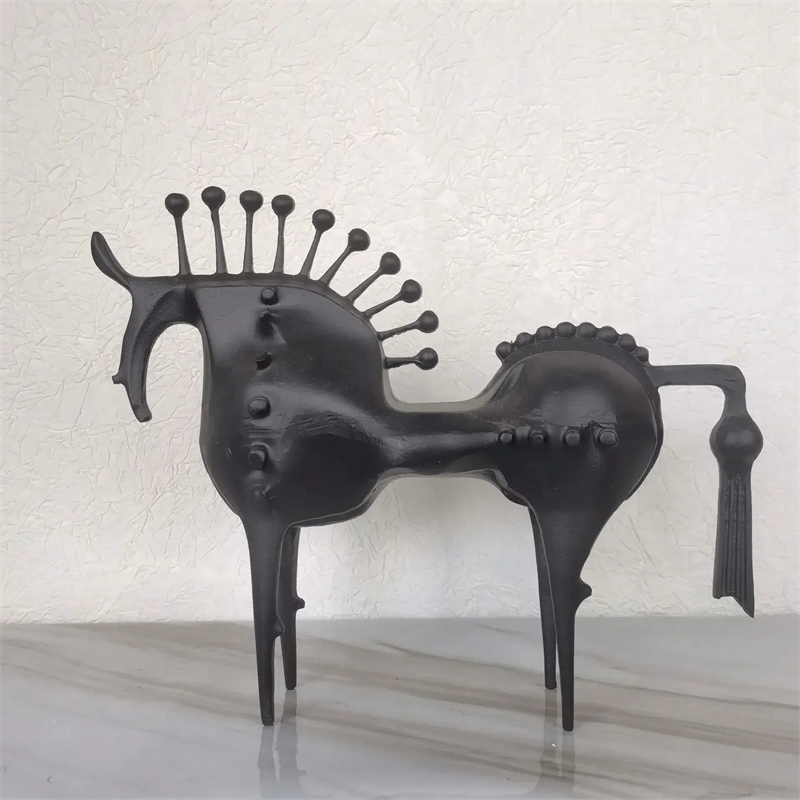 Abstract Horse Figurine - Modern Metallic Finish