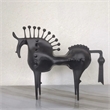 Abstract Black Horse Figurine - Modern Iron Metallic Finish
