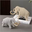 Elephant Figurine - Abstract Striped Decor