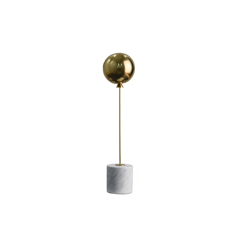 Marble Base Statue - Gold Metal Balloon Sculpture