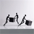 Abstract Figurine - Black Iron Geometric Desktop Sculpture