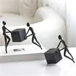 Abstract Figurine - Black Iron Geometric Desktop Sculpture