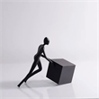 Abstract Figurine - Black Iron Geometric Desktop Sculpture