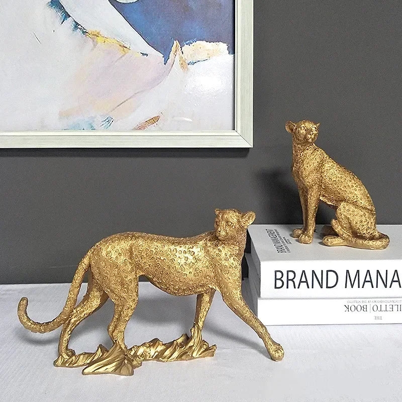 Leopard Decor - Cheetah Print Gold Accent