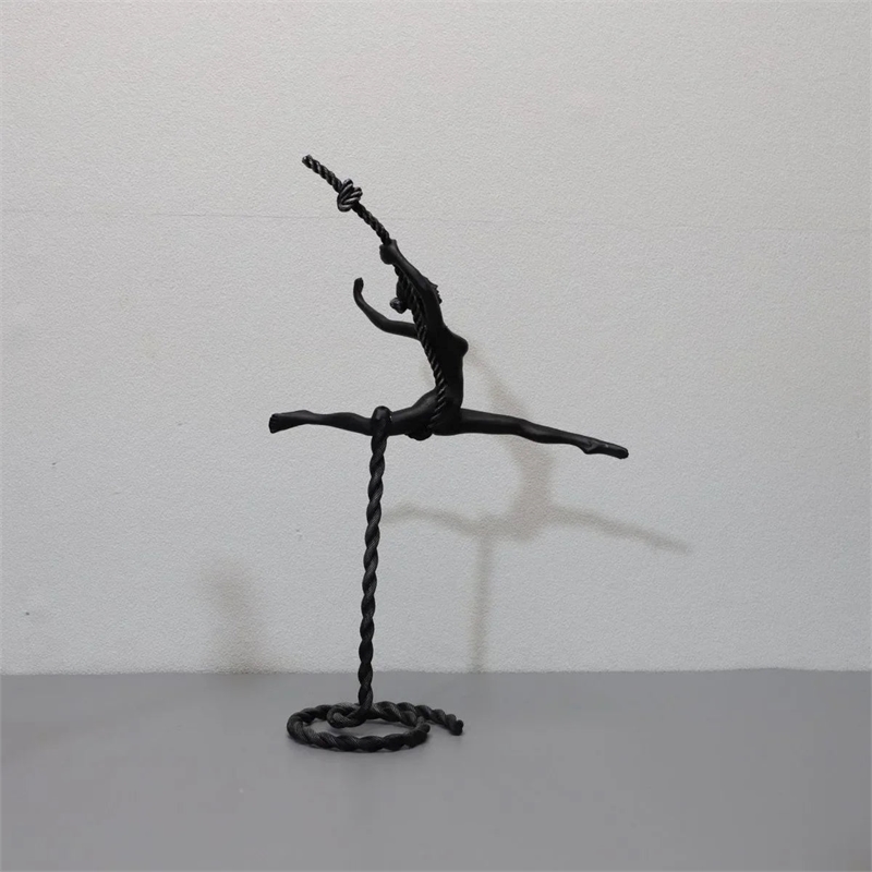Abstract Statue - Black Dancing Girl Metal Finish