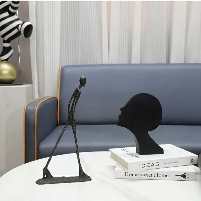 Abstract Statue - Black Dancing Girl Metal Finish
